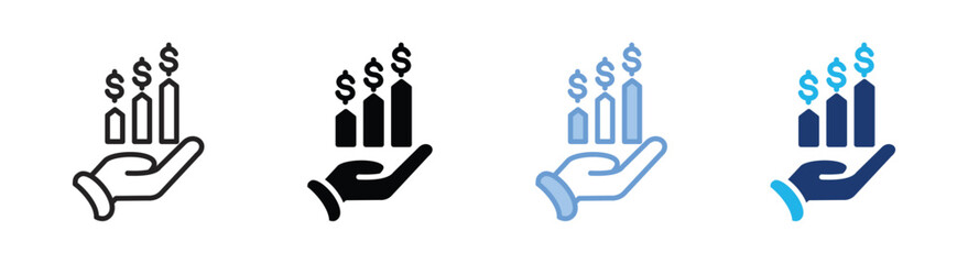 Fototapeta premium Profitability icon set multiple style collection
