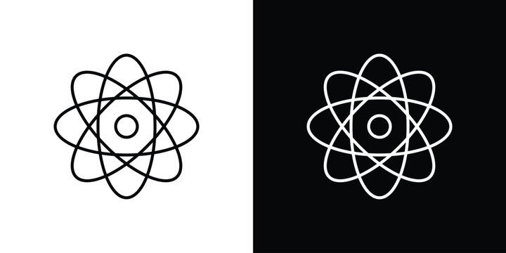 React icon. linear symbols in black and white