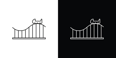 Roller coaster icon. linear symbols in black and white © jota