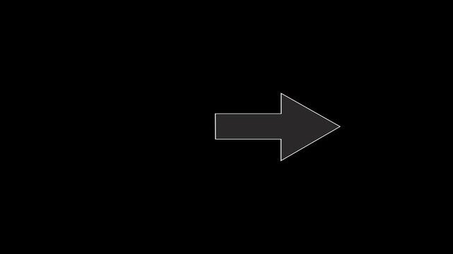 Minimalist Right Arrow Vector Icon for Navigation.Clean Right Arrow Pointing Direction Vector Graphic.UI/UX Navigation Right Arrow Icon for Mobile App Interface. 4kvideo