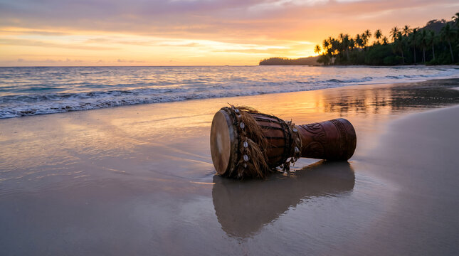 Papuan Tifa Drum as a Luxury Hotel Lobby Sculpture