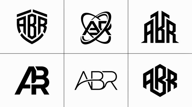 Collection of creative ABR letter logo designs in various modern styles.