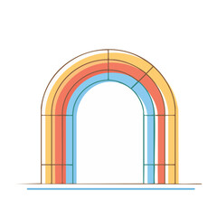 Fototapeta premium Colorful rainbow arch vector illustration