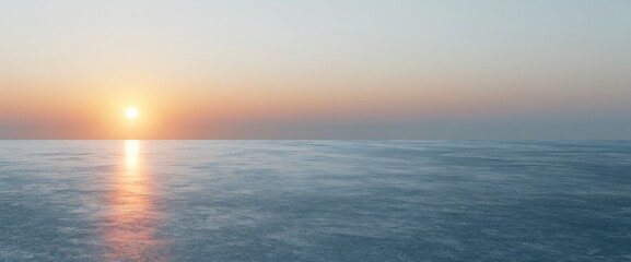 Fototapeta premium Calm ocean sunset with clear sky