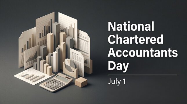 National chartered accountants day graphic with financial elements