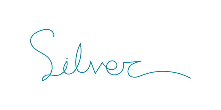 Handwritten Calligraphy Silver Elegant Script on Transparent Background