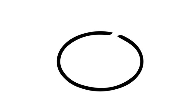 Simple black broken circle, geometric shape, minimalist design element, abstract symbol