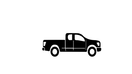 Fototapeta premium Black pickup truck icon, vehicle silhouette, transportation symbol, automotive graphic