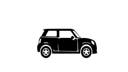 Obraz premium Black car icon, vehicle silhouette, transportation symbol, minimalist design