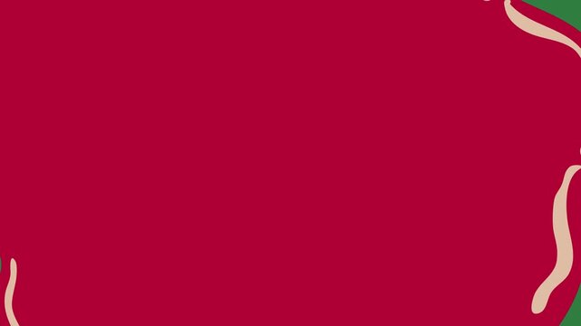 Red heart on piece of paper an image leaves christmas tree circle dots it isolated on green screen background