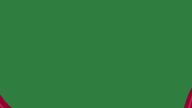 Red dripping blood an image of chart arrow down it christmas bag black border isolated on green screen background