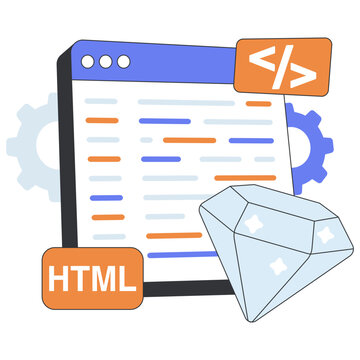 Unique design icon of premium coding