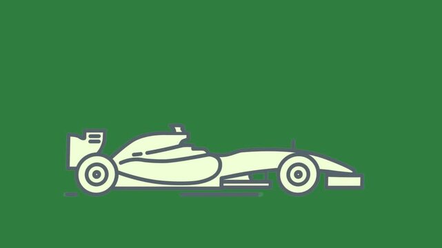 Car on race isolated on green screen background