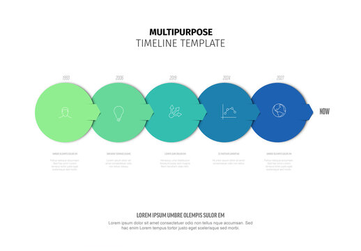 Modern Business Infographic Timeline Template with 5 Steps