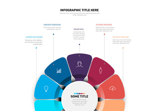 Circular Semi-Circle Infographic Template with Icons and Text