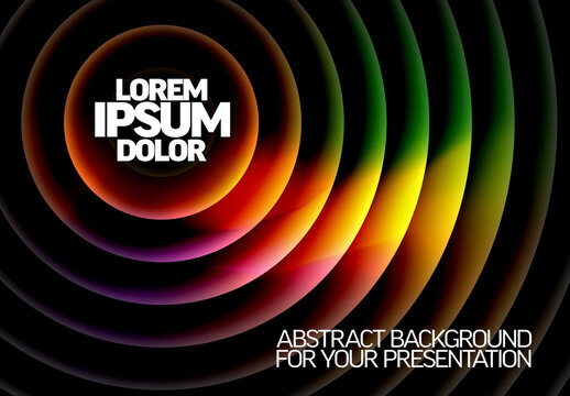 Abstract Glowing Circles Vector Background for Presentation Template