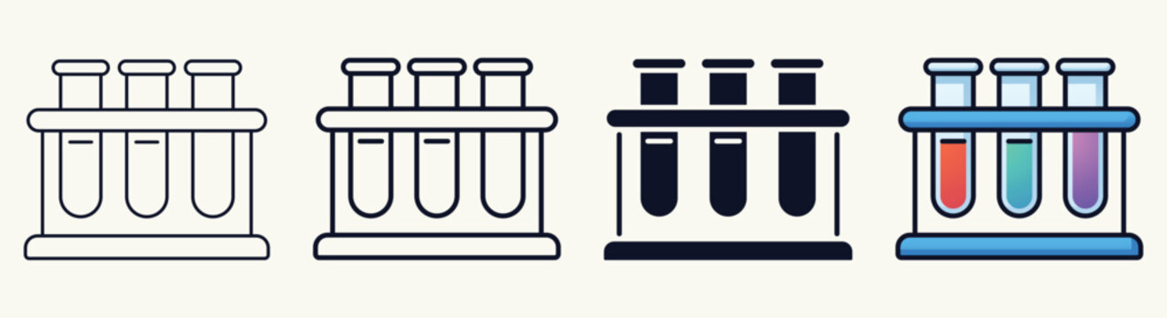 Test Tubes in Rack Elements Collection