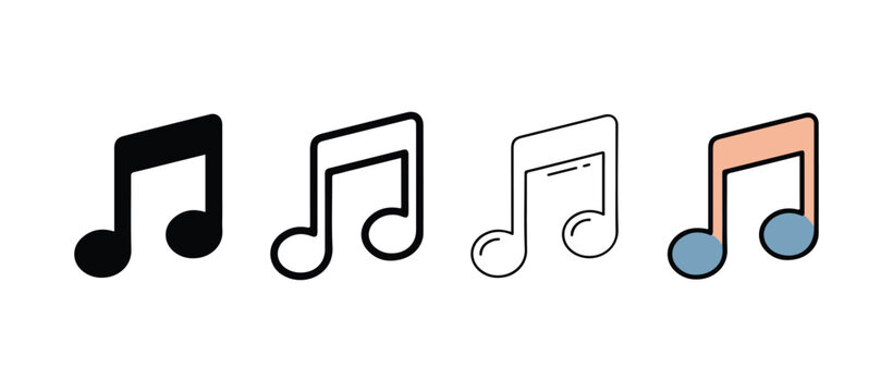 music note icons in various colors and styles for musical or educational use  music symbols for design and communication