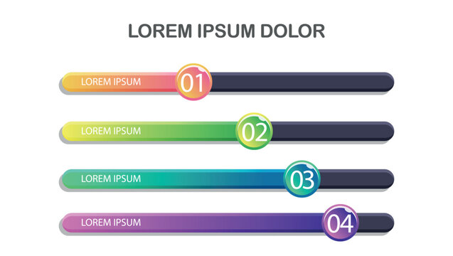 4-Step Horizontal Slider Timeline Infographic Graphic Element