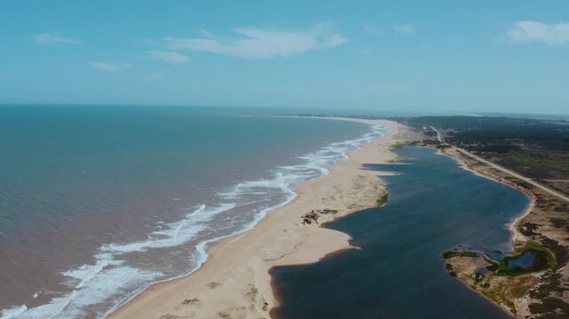 Drone Shot of Playa Garzon Beach Coastal Landscape and Conservation Area