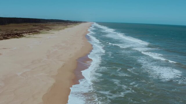Beautiful Aerial Shot Of Playa Garzon Beach near Laguna Jos&eacute; Ignacio