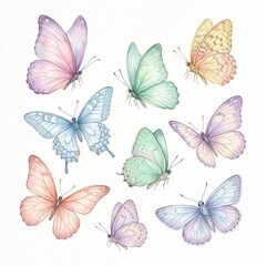 Fototapeta premium seamless background with butterflies