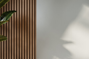 Obraz premium empty living room with blue tones wall.3d Render