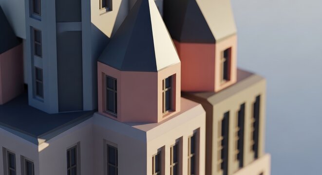 Detailed Miniature Model of a Historic Building with Architectural Design.