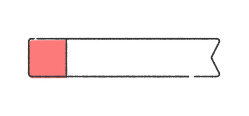 装飾付きの白い横長のリボン型フレーム - シンプルでかわいい付箋風の文字スペースの手描きイラスト素材 © Spica
