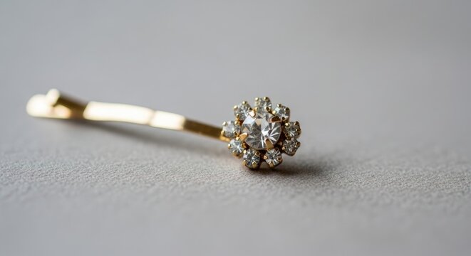 Elegant Diamond Hair Accessory on a Soft, Neutral Background.