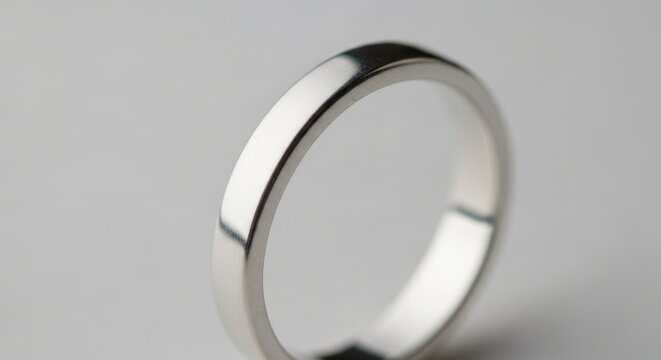 Elegant Silver Ring on a Neutral Background, Perfect for Jewelry Advertising.