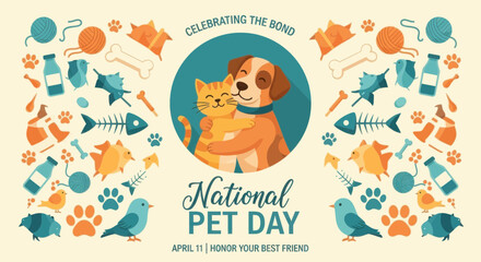 Fototapeta premium National pet day celebration poster design