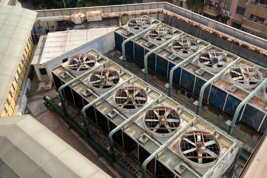 Electric Fan, Rooftop, Air Conditioner, Climate, Compressor