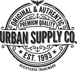 Obraz premium Vintage Urban Supply Co. Est. 1993 Premium Quality Typography Design