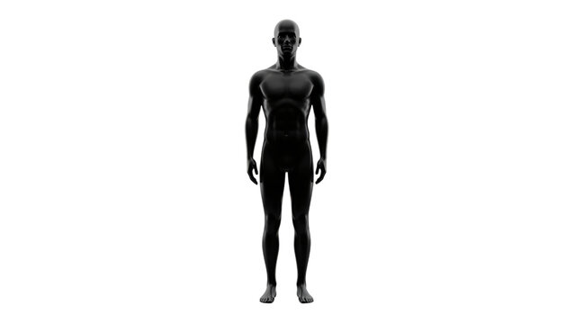 Man standing in the dark with his hands on his hips and.
