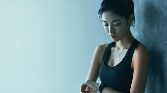 Tranquil Moments: Japanese Woman in Training Wear