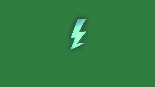 White background and lightning bolt blue on arrow it design frame figure - Chroma Key Green Screen Footage