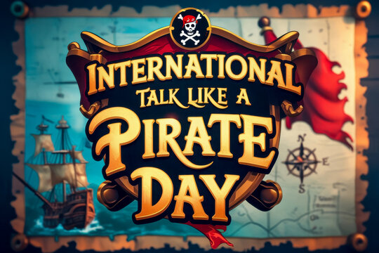 Banner Poster Greeting Card sea party holiday international talk like a pirate day AI Generative