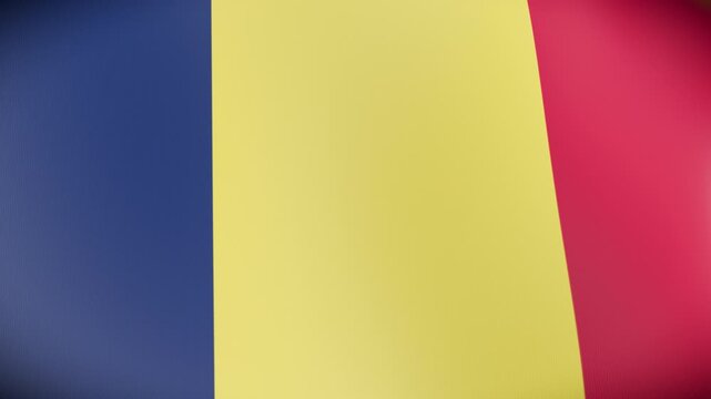 Smoothly waving 3D Chad flag, a green screen motion graphics seamless loop for corporate Africa and international business.