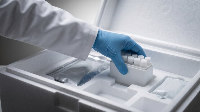 Gloved Handling Of Cell Therapy Shipper With Cryogenic Packaging