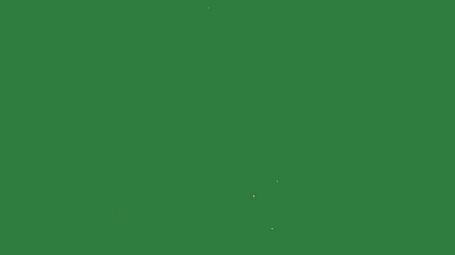 Lot of stars small object an image spots horse hole isolated on green screen background