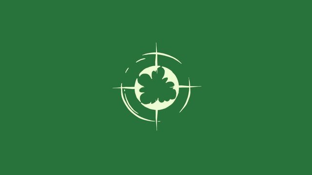 White dot and screen circle cross isolated on green screen background