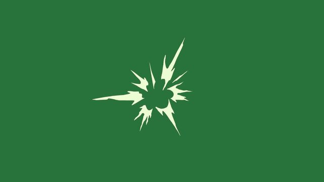 White arrow and star background broken window isolated on green screen background
