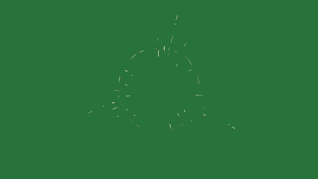 White border and small insect screen clock circle broken window isolated on green screen background