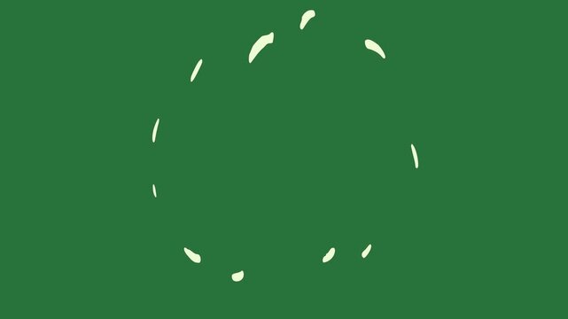 White border and circle on screen egg clock it apple logo an isolated on green screen background