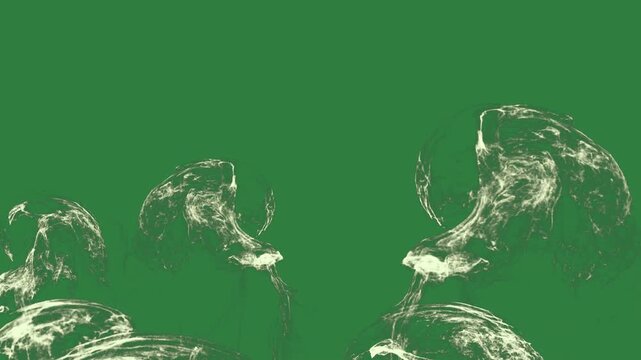 White border and black group of smokes on smoke map the world wallpaper screen two birds it lot marble texture sheet paper isolated on green screen background