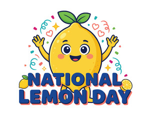 Fototapeta premium National Lemon Day Vector Illustration, Healthy Citrus and Summer Fruit Concept Design