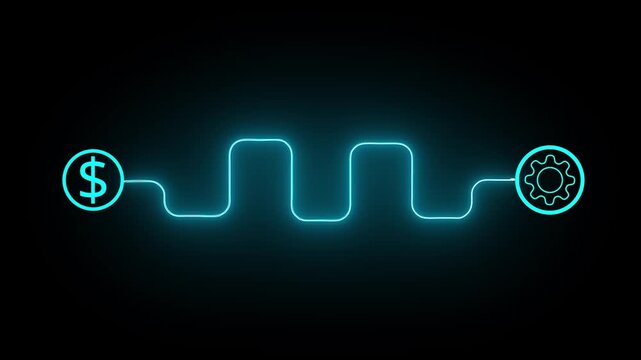 Neon Financial Workflow and Business Process Automation Illustration