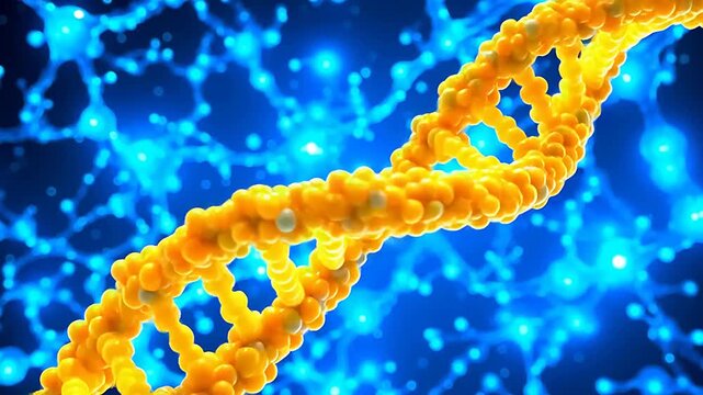 Helicase Enzyme Unwinding DNA Double Helix with ATP Energy