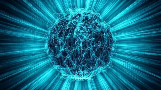 Abstract blue glowing sphere
